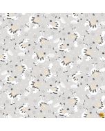 Moonlit Dreams: Tossed Zebras Pearl - Studio E Fabrics 8025-90