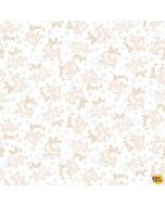 Moonlit Dreams: Tossed Hippos Blush - Studio E Fabrics 8028-03