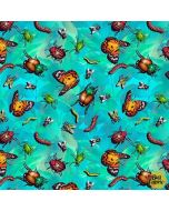 Stay Magical: Insects Cyan - Studio E Fabrics 8054-17 cyan