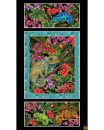 Stay Magical: Chameleon Panel (2/3 yard) - Studio E Fabrics 8059p-99 black