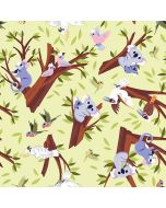 Aussie Oz-Born: Canopy Critters Koala Green - Studio E Fabrics 8092-60