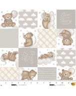 Sleepy Teddy: Teddy Bear Patchwork - Studio E Fabrics 8518-94 gray/multi