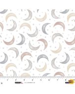 Sleepy Teddy: Moon and Stars - Studio E Fabrics 8521-03 white/multi