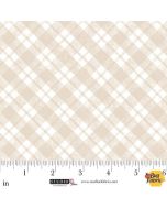 Sleepy Teddy: Diagonal Plaid - Studio E Fabrics 8524-30 oatmeal/white