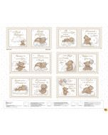 Sleepy Teddy: Book Panel (1 yard) - Studio E Fabrics 8527p-34 white/multi