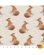 Charmwood: Foxes Cream - Figo Fabrics 90980-12