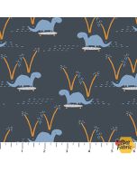 Fossil Folks: Dinosaurs Navy - Figo Fabrics 91009-49 navy