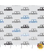Fossil Folks: Cars Gray - Figo Fabrics 91013-91