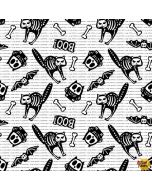 Glow Ghosts: Tossed Bones of Motifs B/W (Glow in the Dark) -- Henry Glass 9606g-9