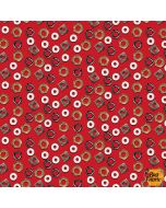 Man Cave: Tossed Allover Nut Red -- Henry Glass Fabrics 9649-88