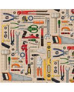 Man Cave: Essential Tool Toss Tan -- Henry Glass Fabrics 9653-44