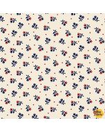Down on the Farm: Bud Calico Ecru -- Henry Glass Fabrics 9659-44 - 2 yards 20" remaining