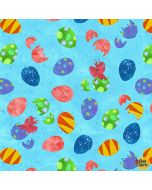 Dinosaur Kingdom: Dinosaur Eggs Blue -- Henry Glass Fabrics 9755-11