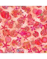 Oceanica: Shells Coral - Robert Kaufman Fabrics aqsd-22407-143 coral