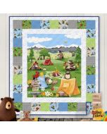 Barron Goes Camping: Squared Quilt Kit - Clothworks barronsquared - presale June