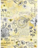 Queen Bee: Old Fashioned Text Bees -- Timeless Treasures Fabrics bee-cd1356 honey - 1 yard 25" + FQ remaining