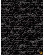 Queen Bee: Script Text Black -- Timeless Treasures Fabrics bee-cd1361 black 