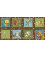 Nature Trail:  Animal Block Panel (2/3 yard) -- Blank Quilting 1232-39