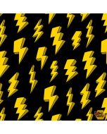 Superheroes Wear Masks: Lightning Bolts Yellow -- Blank Quilting 1610-44 yellow