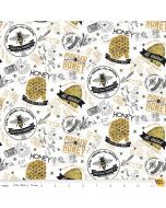 Bees Life: Bees Life Main Parchment -- Riley Blake c10100 parchment
