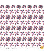 Land of Liberty: Pinwheels White -- Riley Blake Designs c10565 white