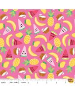 Rainbowfruit: Let's Get Coconuts Hot Pink -- Riley Blake Designs c10891 hot pink