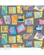 Crayola Colorful Friends: Animals Charcoal -- Riley Blake c11011-charcoal
