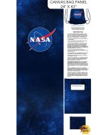 Space Odyssey: NASA Canvas Backpack Panel (2/3 yard) + 4 yards cording - Northcott Fabrics c28571-48