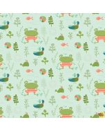 Ready Set Splash: Main Frog Pistachio -- Riley Blake c9890 pistachio - 2 yards 28" remaining