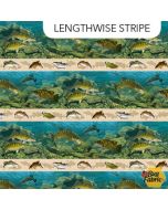 Hooked: Fish Border Blue Multi -- Northcott Fabric dp24461-44