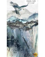 Soar: Eagle Soar Panel (2/3 yard) -- Northcott Fabrics dp24580-44 Moody Blues