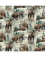 Northern Peaks: Bears Sage -- Northcott Fabrics dp25167-71 