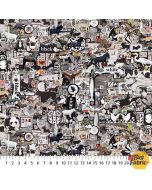 Color Collage: Black Multi -- Northcott Fabrics dp25231-99