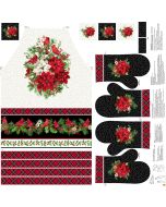 Cardinal Christmas: Apron & Oven Mitt Panel (43" x 43") -- Northcott Fabrics dp25478-10