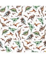 Paleo Tales: Dinosaurs Tossed White  - Northcott Fabrics dp26783-10