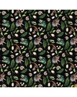 Paleo Tales: Dinosaur Tossed Heads Black - Northcott Fabrics dp26784-99