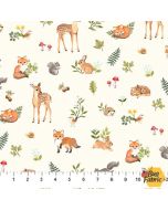 Woodland Babes: Animals Cream - Northcott Fabrics dp27169-11 -- 1 yard 2" + FQ remaining