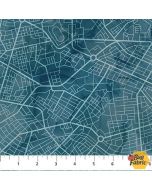 City Harbor: Map Medium Blue - Northcott Fabrics dp27580-44