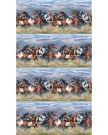 Wild and Free: Horses Border - Northcott Fabric dp27601-42