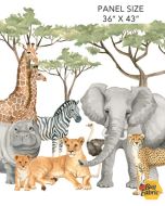 Wild One: Safari Animal Panel (1 yard) - Northcott Fabrics dp27685-10