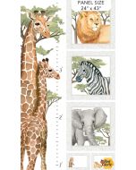 Wild One: Animal Growth Chart Panel (2/3 yard) - Northcott Fabrics dp27686-10