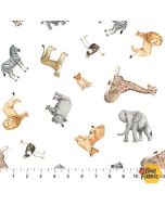 Wild One: Tossed Safari Animals - Northcott Fabrics dp27689-10
