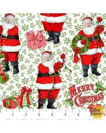 Vintage Christmas: Santa Green - Northcott Fabric dp28164-74