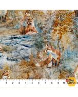 Fox Den: Fox Blue Multi - Northcott Fabrics dp28332-44