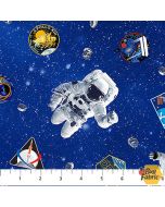 Space Odyssey: Astronaut Medium Blue - Northcott Fabrics dp28434-46