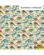 Dino Roar: Dinosaur Names Beige - Northcott Fabrics dp28461-12 - 2 yards 16" remaining