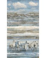 Running Free: Horse Ombre Blue Multi -- Northcott Fabrics dp28587-42 