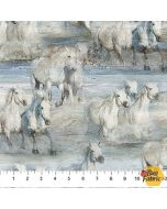 Running Free: Horses Blue Multi -- Northcott Fabrics dp28589-42