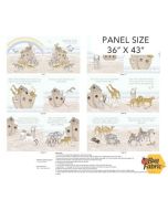 Two by Two: Book Panel Cream Multi (1 yard panel) - Northcott Fabric dp28717-11