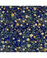 Lumiere: Mini Roses & Leaves - Timeless Treasures Fabrics fleur-cd4357 sapphire - presale June/July
